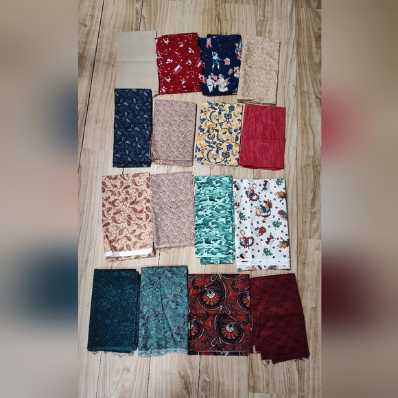 Other - Vintage Cotton Quilting Fabric -  Bundle of 16 - Each One Is A 1/2 yard cut
